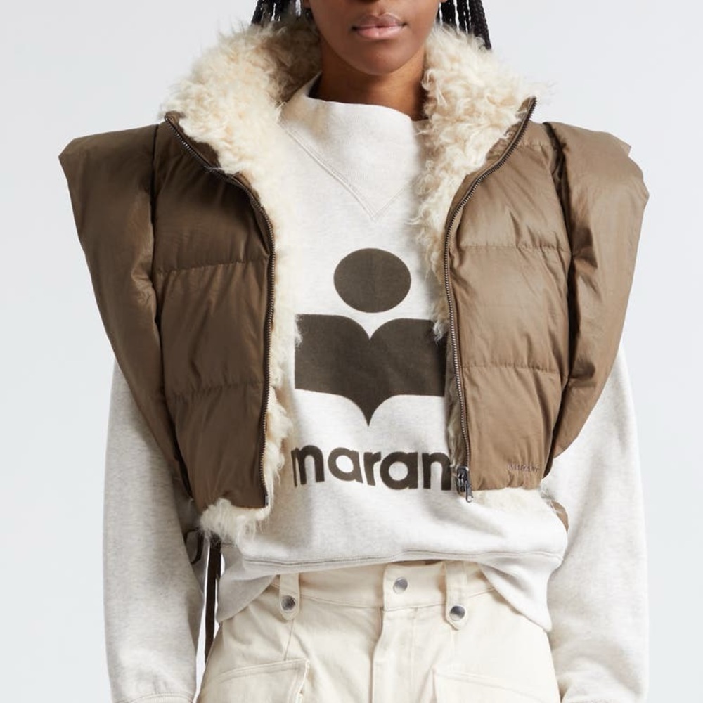 EUC Isabel Marant Hoodiali Reversible Cropped Puffer Vest